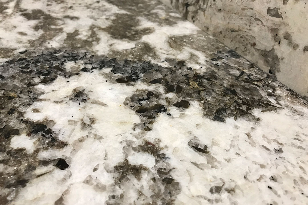 closeup of kids bathroom granite