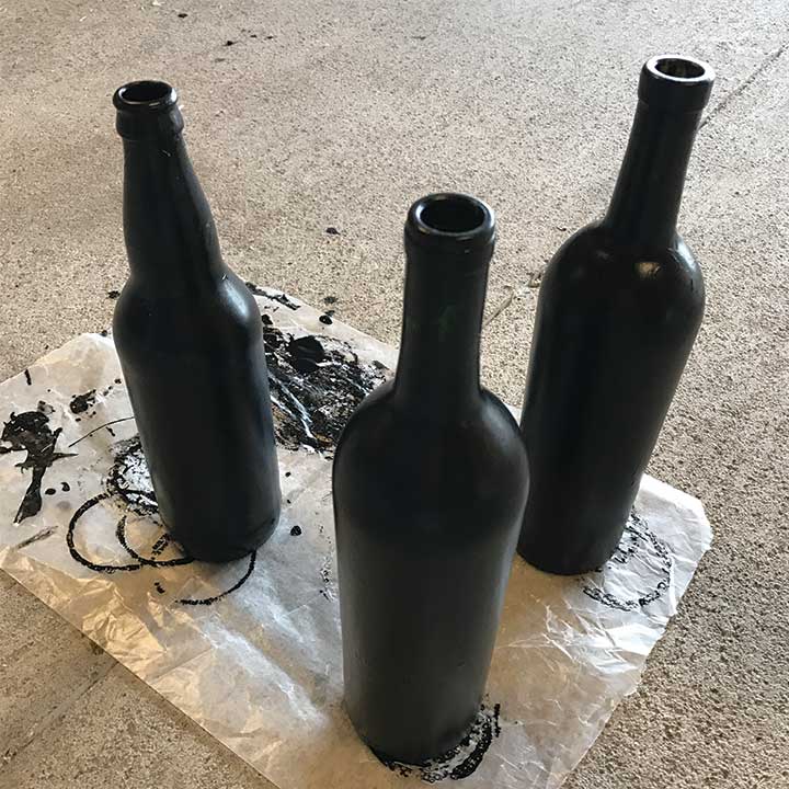 painted chalkboard wine bottles