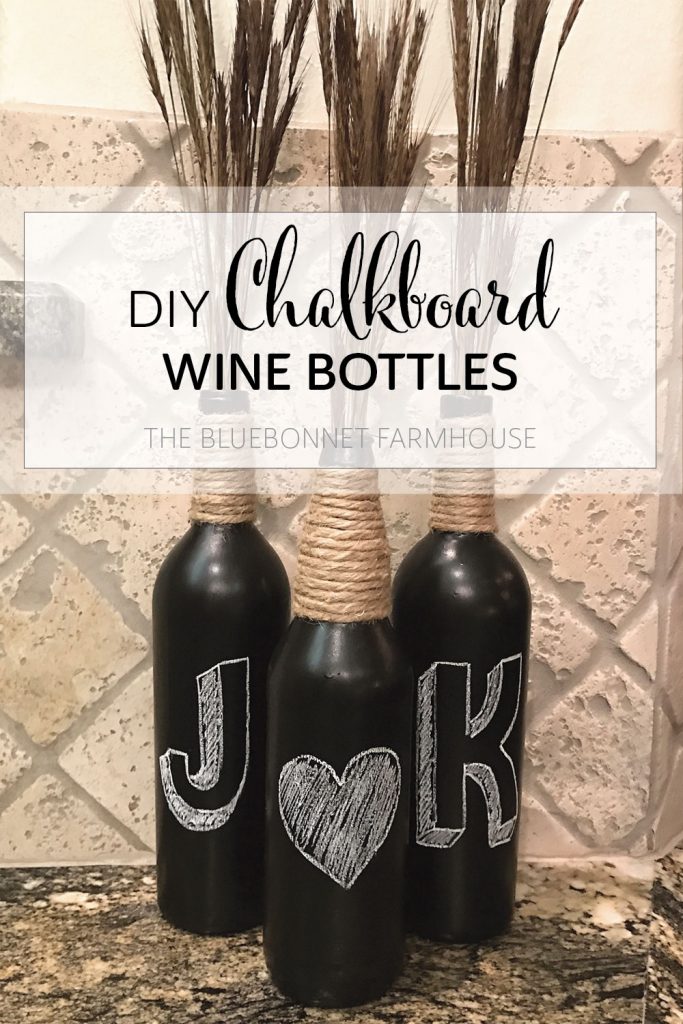 diy (how to make) chalkboard wine bottles