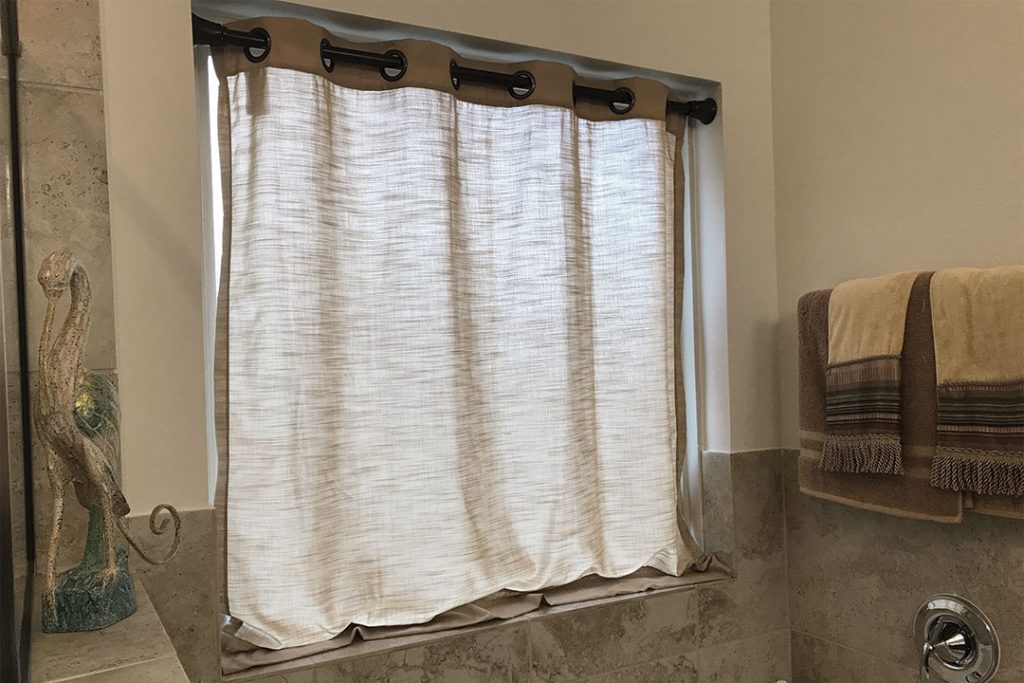 how to hem a curtain, how to make a bathroom curtain