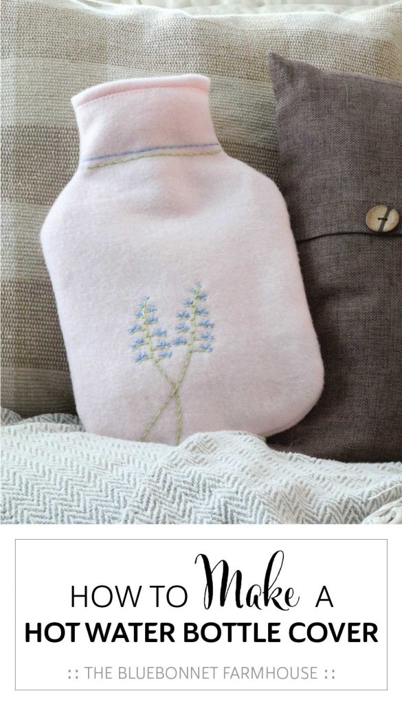 how to make a hot water bottle cover, free sewing pattern and tutorial