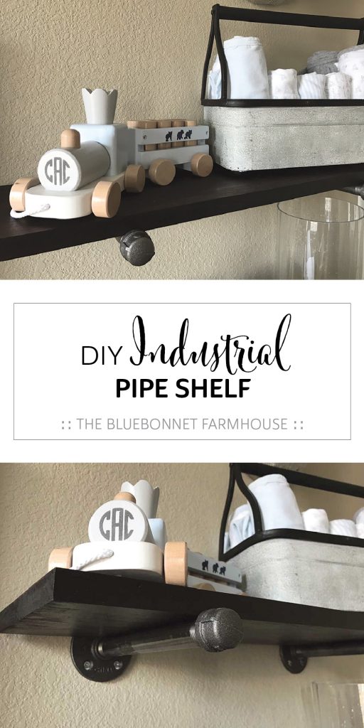 DIY industrial pipe shelf