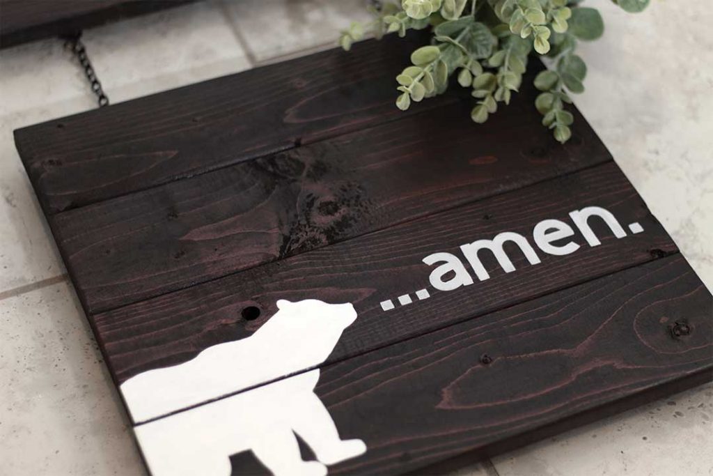 "Amen" woodland nursery sign completed