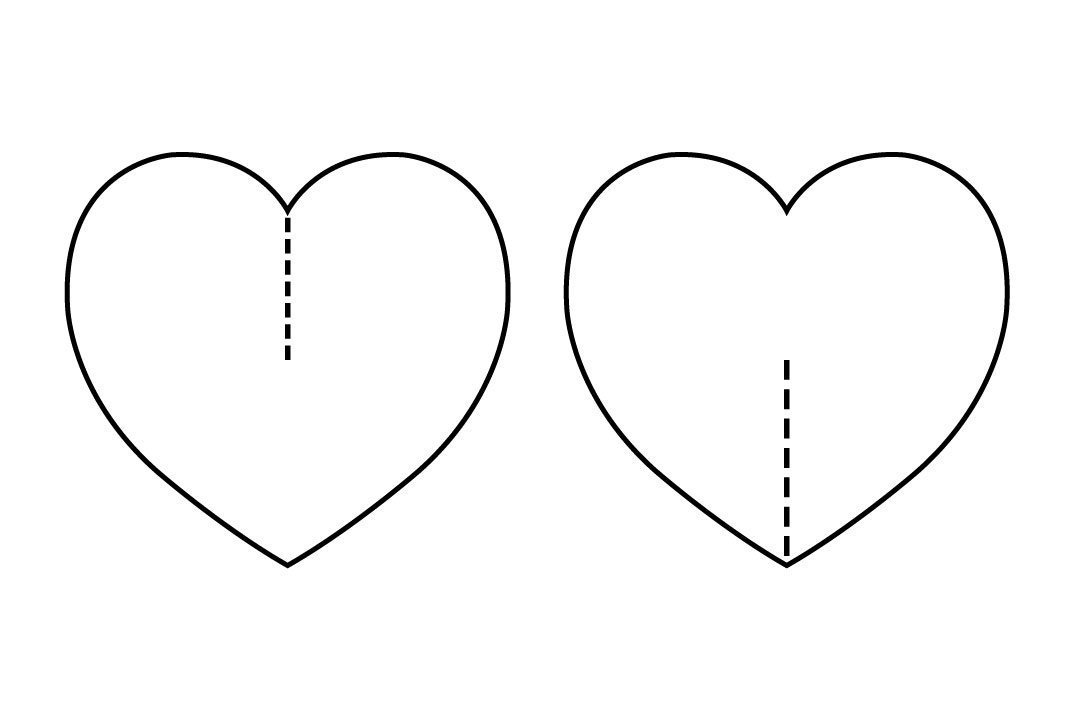 cut template for how to join the 3D hearts